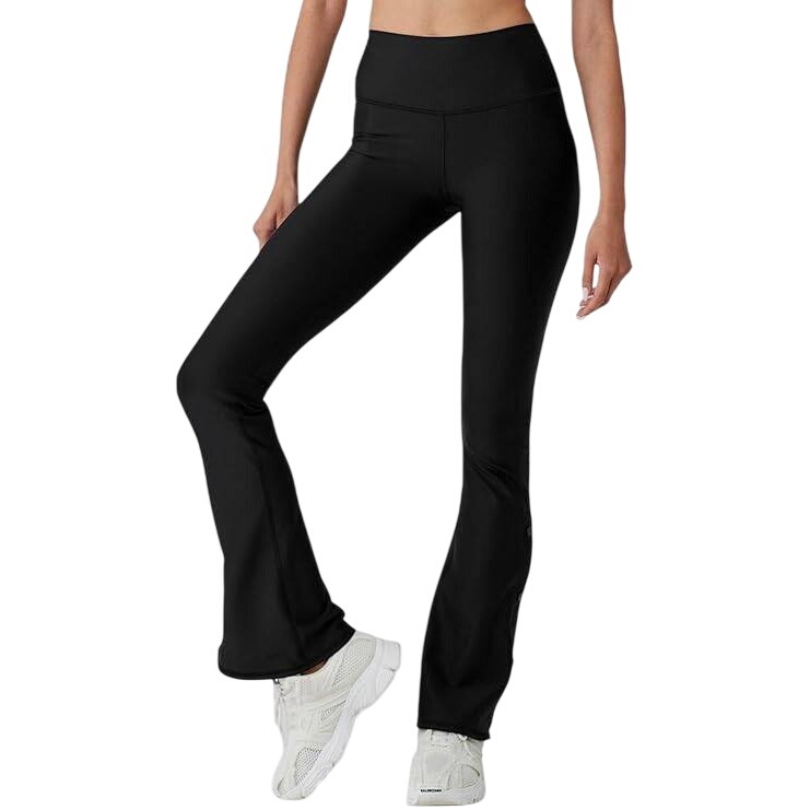 Alo Yoga Airbrush High-Waist Snap Flare Leggings Black Xs Nwt